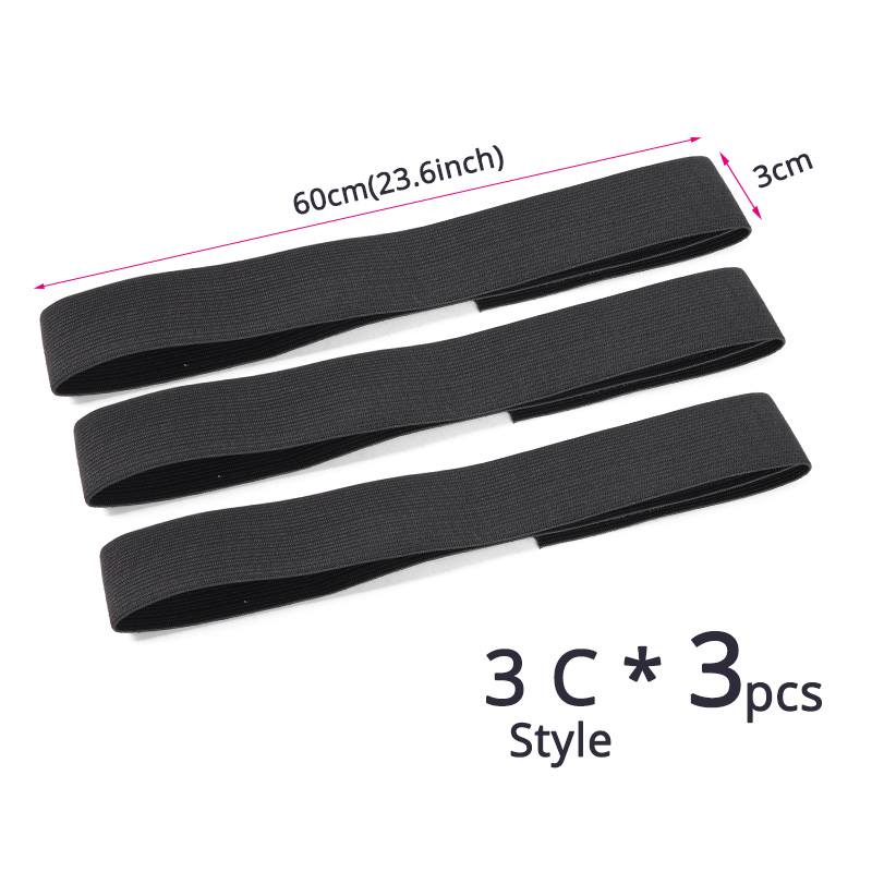 Plussign bandas elásticas negras con gancho ajustable, accesorios para peluca, banda para el cabello para bordes, bordes elásticos, diadema para envolver el cabello para pelucas