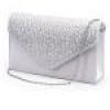 Damer stor kveld satin brude diamante damer clutch bag fest prom konvolutt skulder crossbody vesker bolsa feminina #50: Sølv