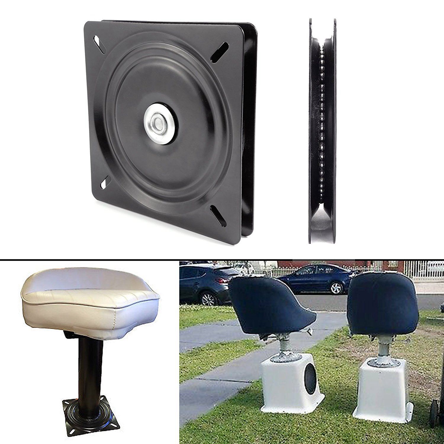 1 Uds. Asiento giratorio de 360 grados, plato giratorio de 6 pulgadas para asiento de barco, juego universal de rotación giratoria para asiento de bote de pesca marina