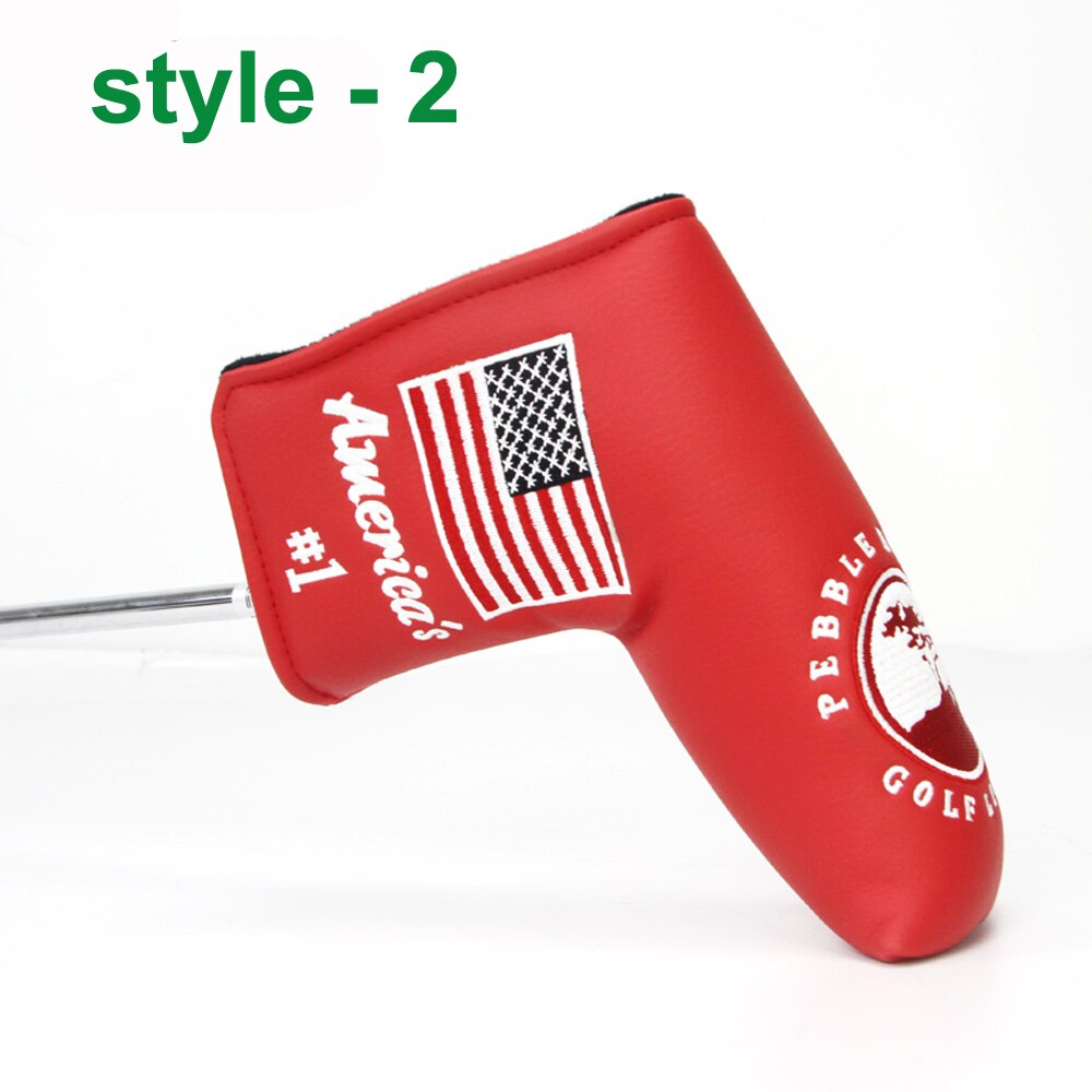 1 pièces universel imperméable à l'eau en cuir PU Golf lame Putter tête couverture protecteur pour accessoires de Golf: style - 2