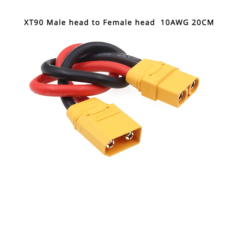 1/5 stk./parti 10/20/30cm uav ledningsnettilbehør,  xt90 han- og hunstik med 10 awg silikone fleksibelt ledningsstik: Guld / Under 5 stk