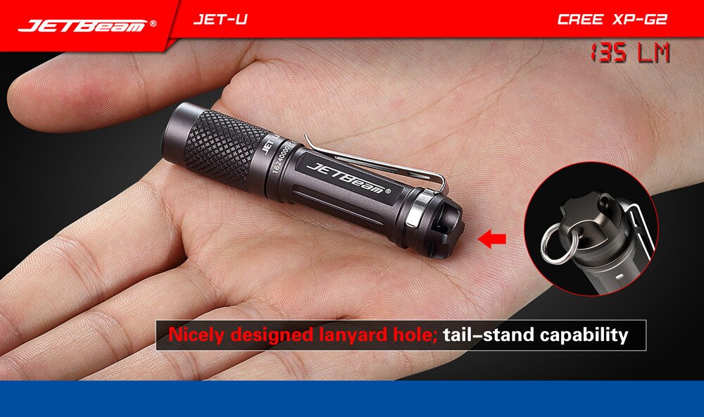 JETbeam JET U(JET ) XP G2 135LM Mini Portable Waterproof LED Flashlight Torch Latarka Handheld Linterna telescopic baton