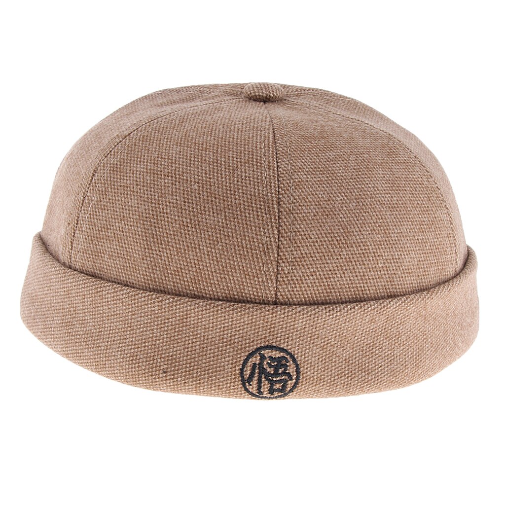 Fishing Caps Men’s Winter Adjustable Retro Wool Felt Docker Cap Hat Leon Beanie Cap Skullcap