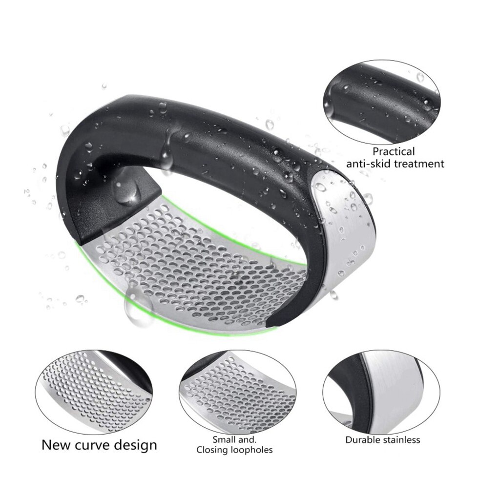 Garlic Mincer Kitchen Gadgets Fruit Vegetable Tools Manual Stainless Steel Curve Squeezer Garlic Press Household Chopping Ginger