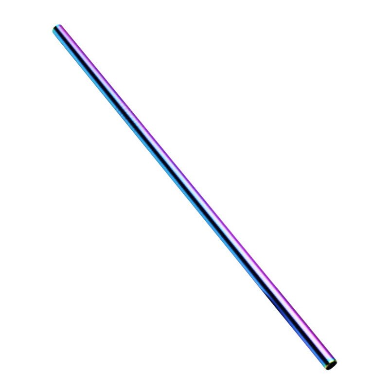 Rainbow Color Reusable Metal Straws Set With Cleaner Brush 304 Stainless Steel Drinking Straw Milk Drinkware Bar Party Accessory: C