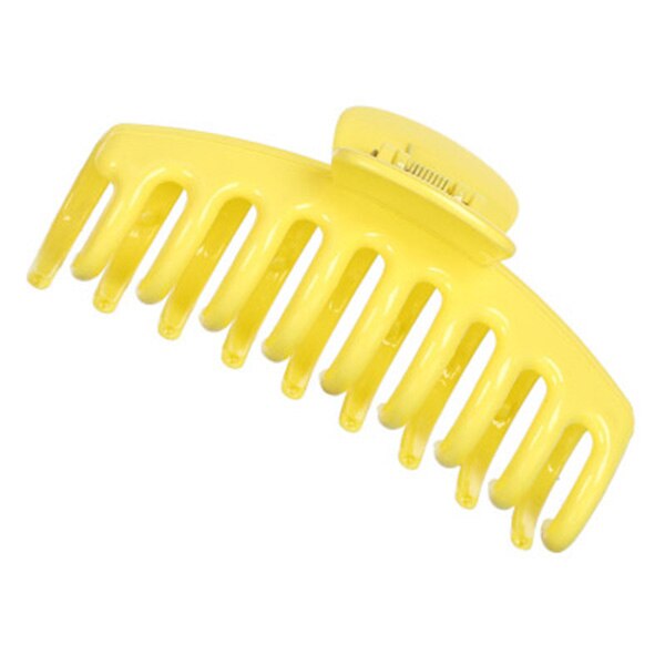 Effen Kleur Klauw Clip Grote Barrette Krab Haar Klauwen Bad Clip Paardenstaart Clip Voor Vrouwen Meisjes Haar Accessoires: yellow-11cm