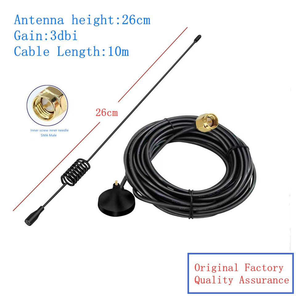 GSM/GPRS Saugnapf Antenne Kabel Länge 10m SMA Männlichen Lo Nadel 900/1800MHZ Magnetische Stecker