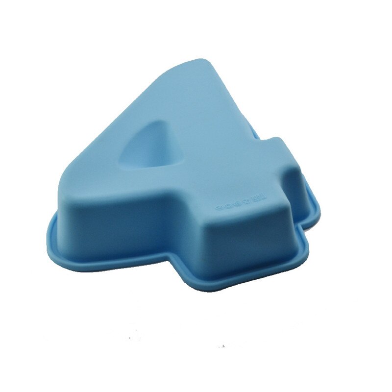 100% Food Grade Large NON-stick Silicone Number 4 Cake Mold Pan DIY Baking Tin Birthday Anniversary 4th Cake Mould
