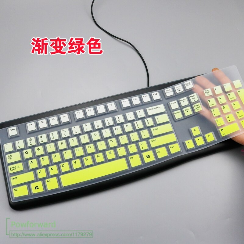 Dust Cover Film Silicone Dustproof mechanical Wireless Desktop For Logitech MK120 K120 keyboard Cover Protector: fadegreen