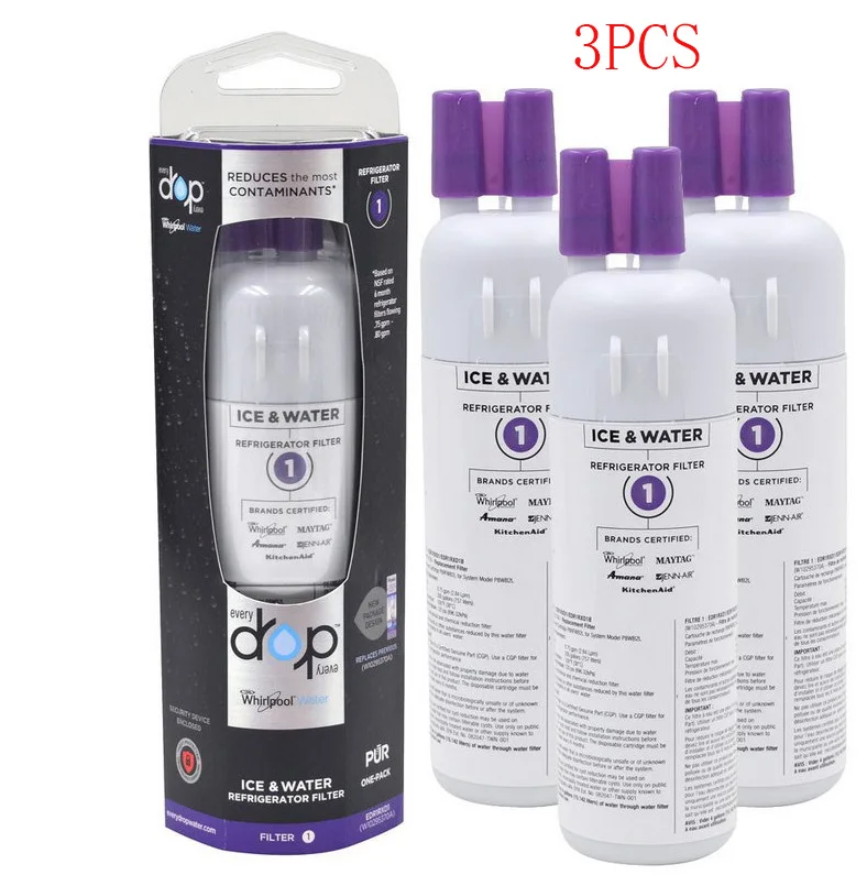 Filter1 Replacement Refrigerator Water Filter EDR1RXD1 or W10295370A Cartridge PBRFWB2L for System Model P8WB2L And EDRD101G1W: black