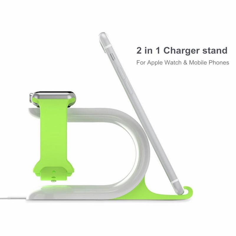 2 in 1 multi-ladestation mit dockingstation und ladegeräthalterung für apple watch, iphone, mobiltelefone und tablets