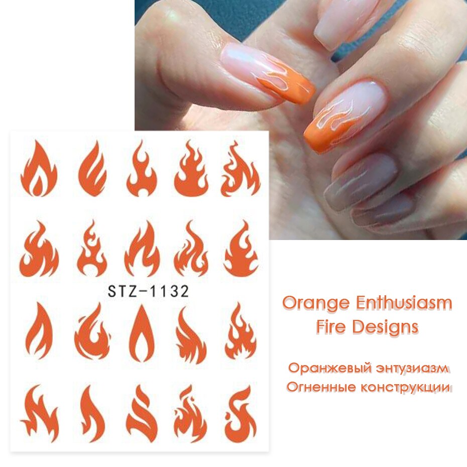 4/2/1pc Chinese Dragon Nail Art Sticker Water Decals Fire Year Character Nails Transfer Foils Manicures Decor BESTZ1130-1137