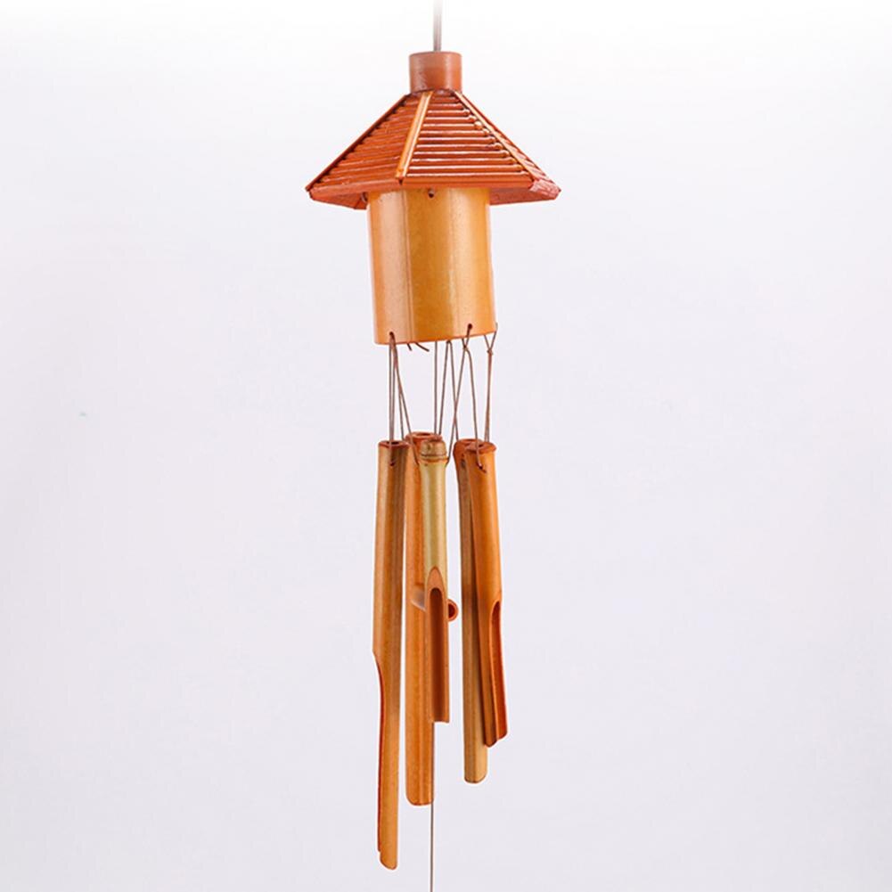 Wind Chime Bird Nest Pavilion Shape Hanging Bamboo Lightweight Decoration Windchime for Home