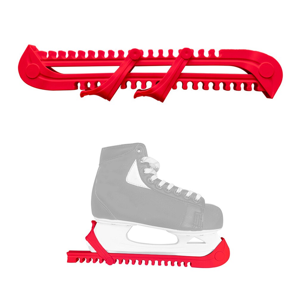 Adjustable Ice Skate Blade Protector Cover Soft and Non Slip Blade Skate Guards Protective Figure Skating Sports Accessories: Red