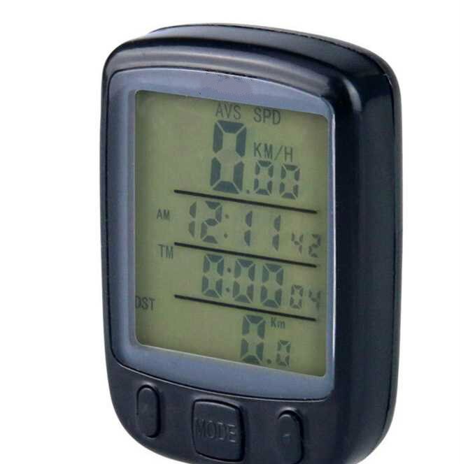 Fietscomputer draadloos en bedraad mtb fiets kilometerteller stopwatch snelheidsmeter horloge led digitaal tarief velocimetro bicicleta: Zwart