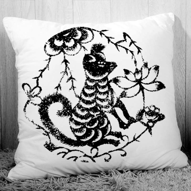 Härliga hundar hem dekorativ kudde 45 x 45cm polyester persika fiber sängkläder örngott söt fransk bulldog mops tryckt  n6: N6 60