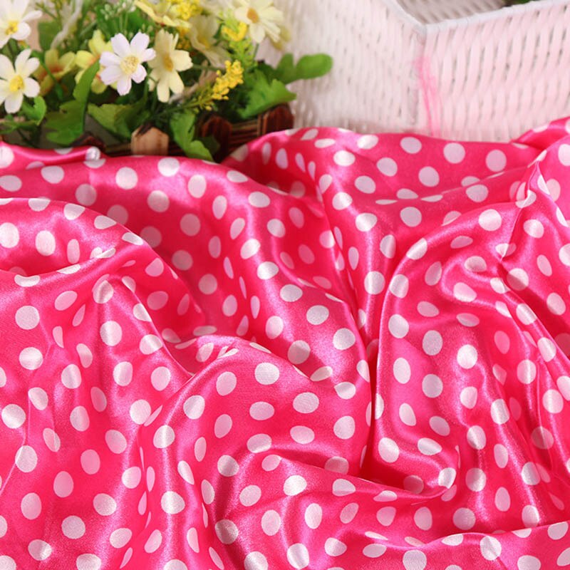 Prik skygge print punkt cap tørklæde satin tørklæde bånd kjole pyjamas stof: 13