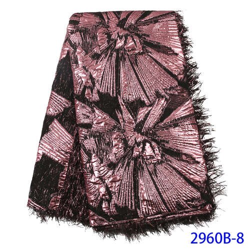 Fransk blondestof brokadestof blonde nigeriansk blondestof blonde med fjer  ks2960b: Billede 8