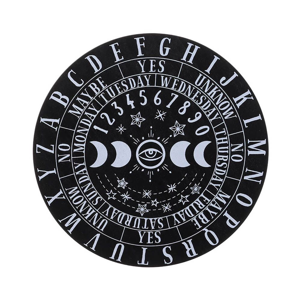 2022 Bloem Van Leven Vorm Houten Slinger Board Maken Heilige Geometrie Ornament Met Sterren Zon En Maan Handgemaakte Onderzetters: Style 3-Black 25cm