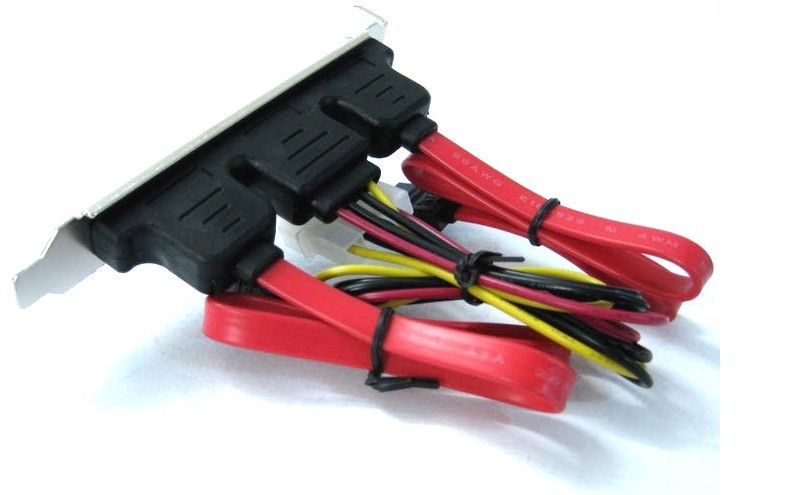 Cable de ranura de soporte PCI de alimentación IDE de 4 pines de doble SATA a 2 puertos eSATA +