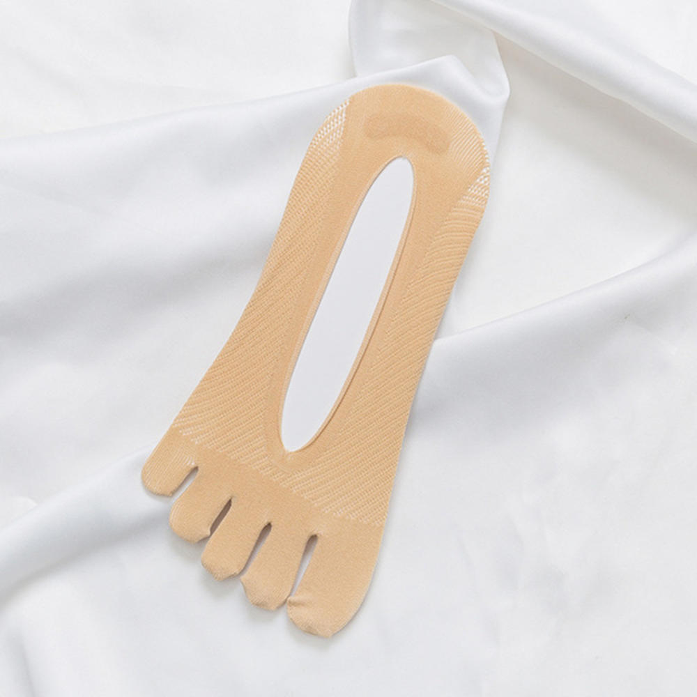 Women's Toe Socks Orthopedic Compression Socks Ultra Low Cut Liner With Gel Tab Breathable/sweat-absorbent/deodorant/invisible: Polyester Skin Color