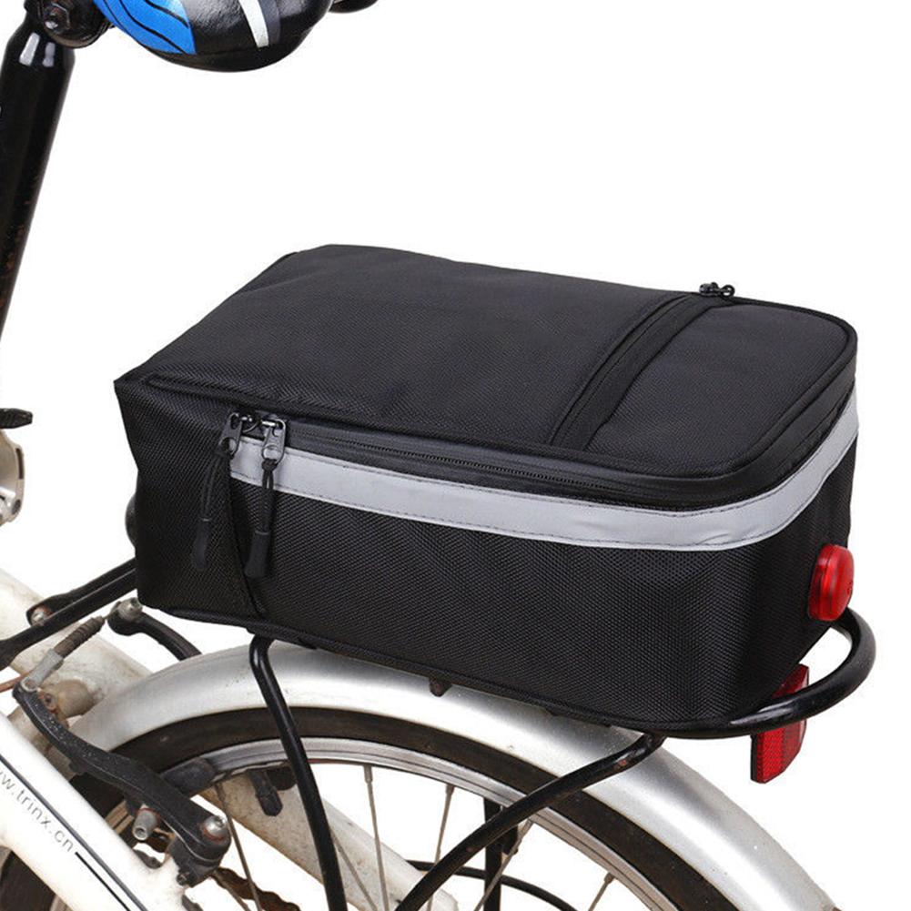 Cykel cykel e-cykel bakre tail rack batteri förvaringsväska väska med led bakljus mobiltelefon hållare väska för cykling