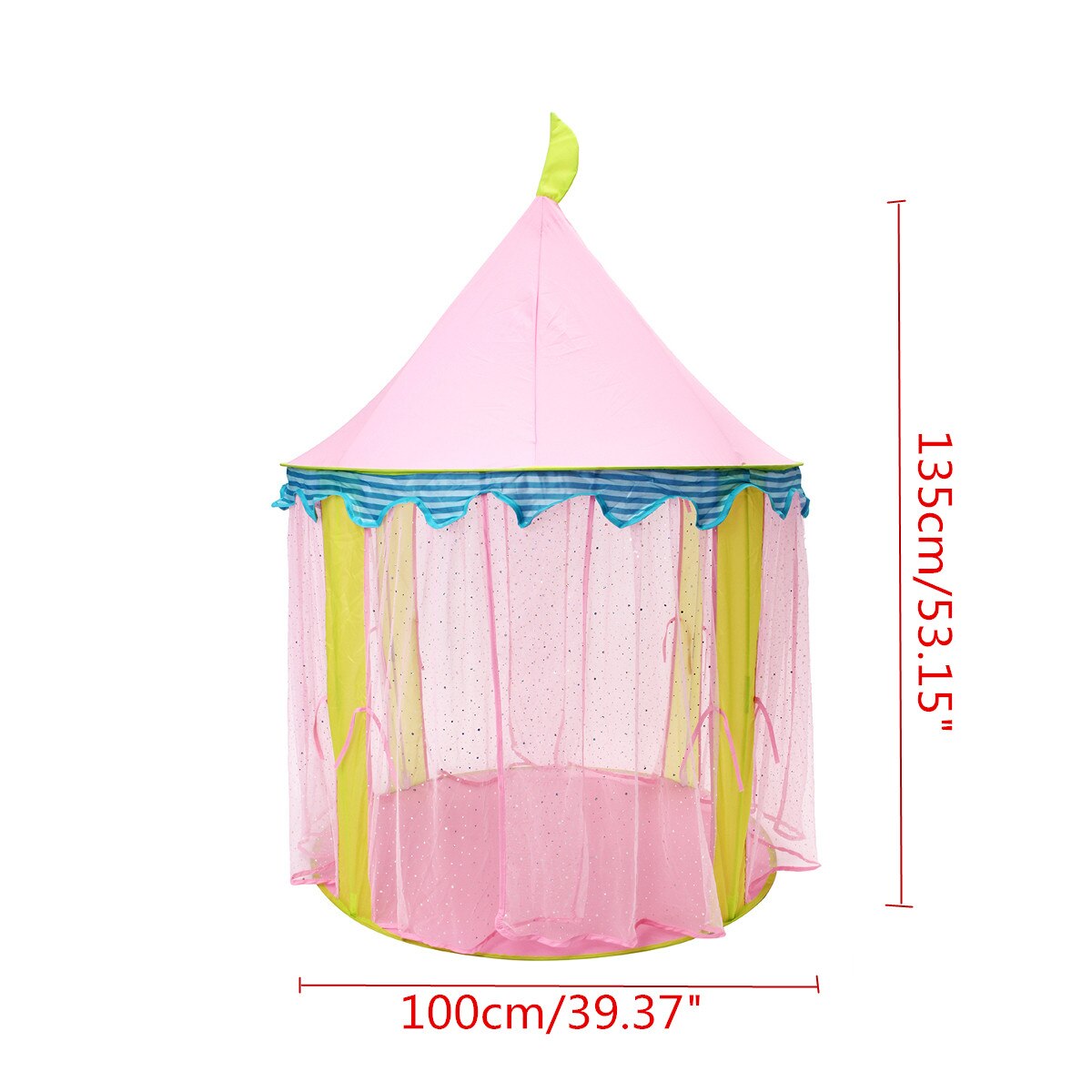 Large Princess Play House Tents Dome Castle Cute Folding Playhouse Indoor_Outdoor Children Kids Girls Toys Birthday Pink