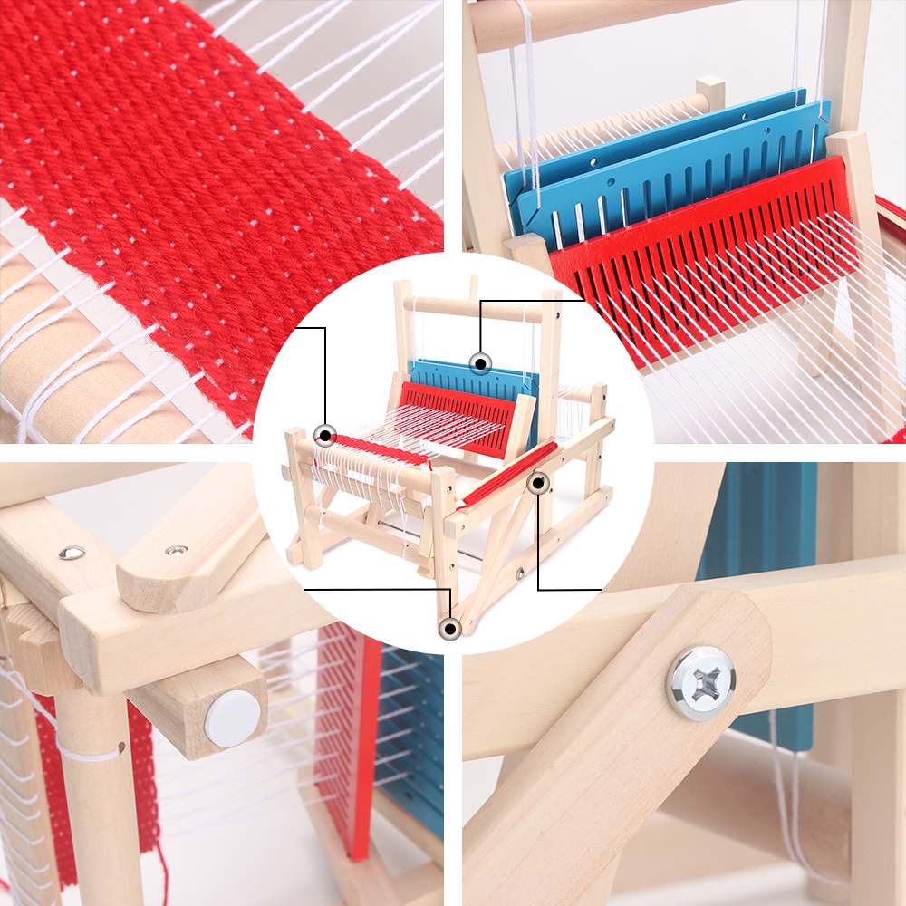 QJH Holz Multi-Handwerk Weben Webstuhl Wolle Stricken Maschine DIY Handloom Weben Maschine Kinder Intellektuellen Technologie Spielzeug