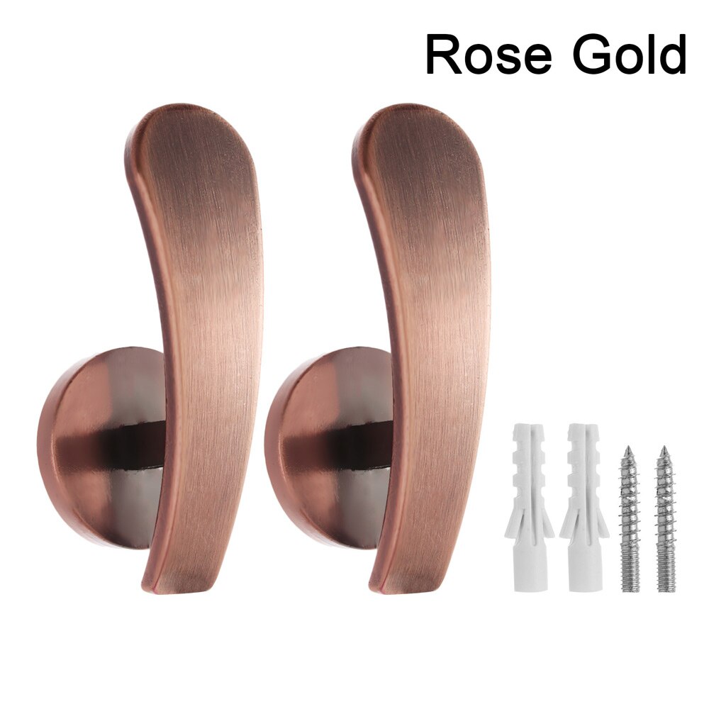 2 Pcs Wall Mounted Metal Curtain Holder Hooks Holdback Decorative Drapery Curtain Hanger Polyester Modern Accessoires Home Decor: rose gold