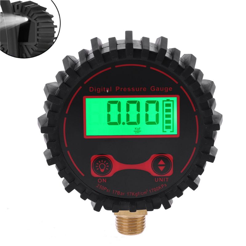 0-250 PSI Digital Reifen Druck Che 1/4 "mit Taschenlampe für Auto Lkw Fahrzeug Fahrrad Motorrad Reifen Inflator Messgerät