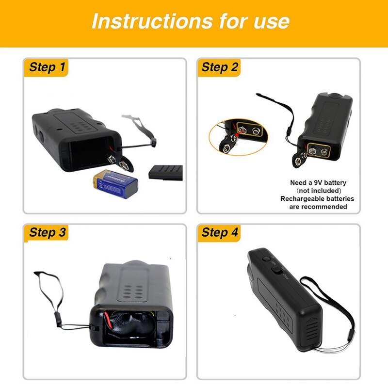 Handheld Dog Repellent and Trainer Ultrasonic Dog Deterrent Barking Stopper Dog Trainer Device LED Flashlight