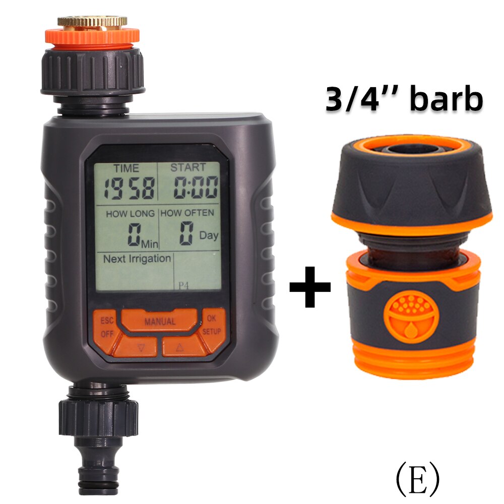 Tuin Sprinkler Timer Automatische Programmeerbare Digitale Water Timer IP65 Waterdicht Voor Lawn Watering Systeem Irrigatie Controller: E