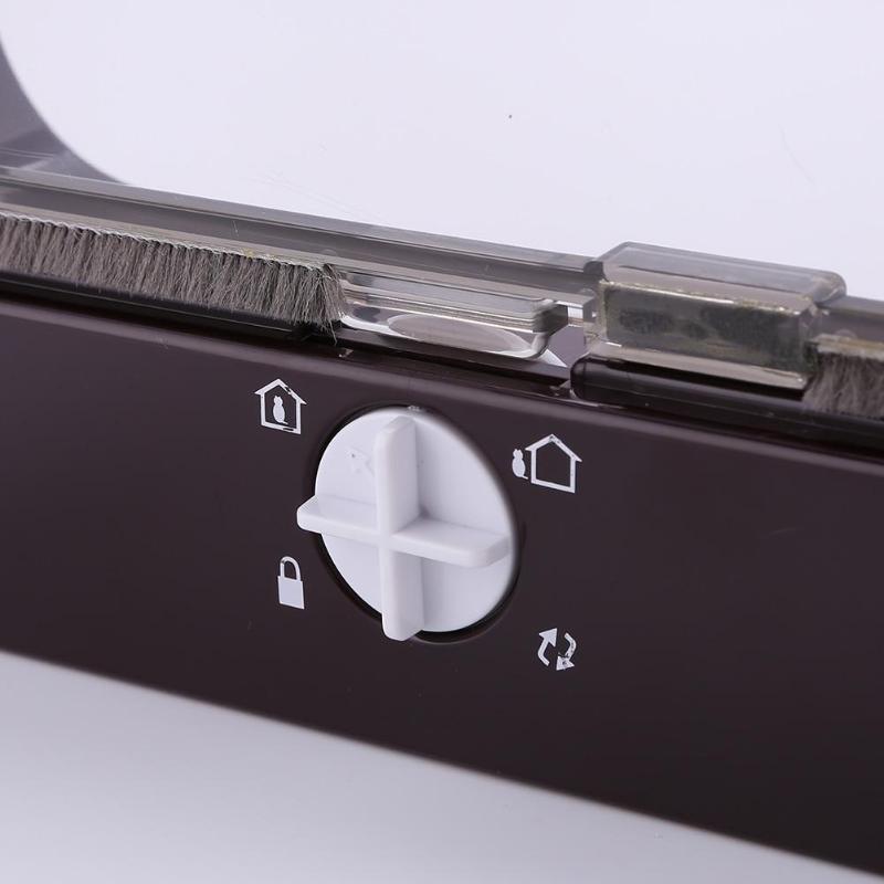 4 Way Lock Dog Kitten Door Fine ABS Plastic Security Gate Cat Flap Door Pet Supplies Security locks Only in and out