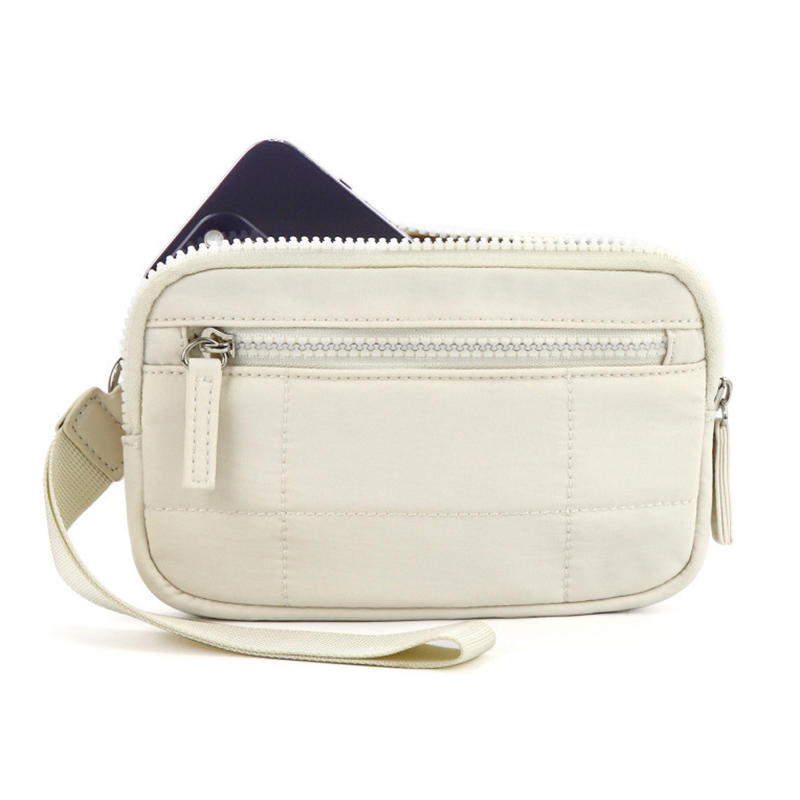 Puffer Wristlet Wallets For Women, Nylon Quilted Wallet With 3-Zipper Purse For Travel Credit Card Holder Phone Organizer