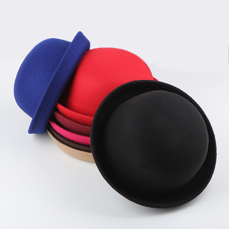 Sombreros de fieltro de lana para mujer, gorro cálido Retro Vintage con estampado de animales, no deformadas, de otoño e invierno,