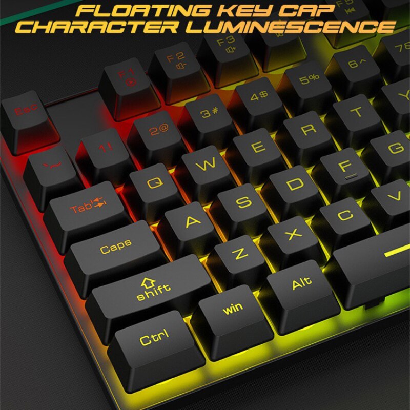 RGB Backlit USB Wired Optical Gaming Keyboard and Mouse Combos Waterproof Ergonomic Keyboard 2400DPI Mouse for Lenovo/XiaoMi