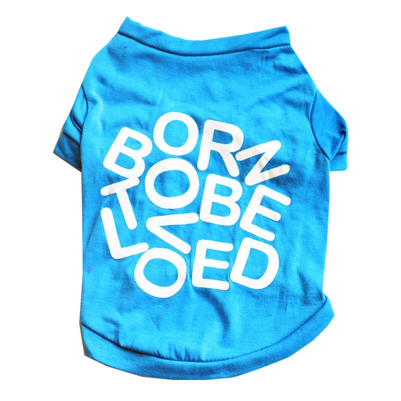 Spring Summer Letter Pet Dog Clothing T-shirt Fashionable Bottoming Shirts For Small Medium Dogs Casual Classic Outer Wear Shirt: Blue / L