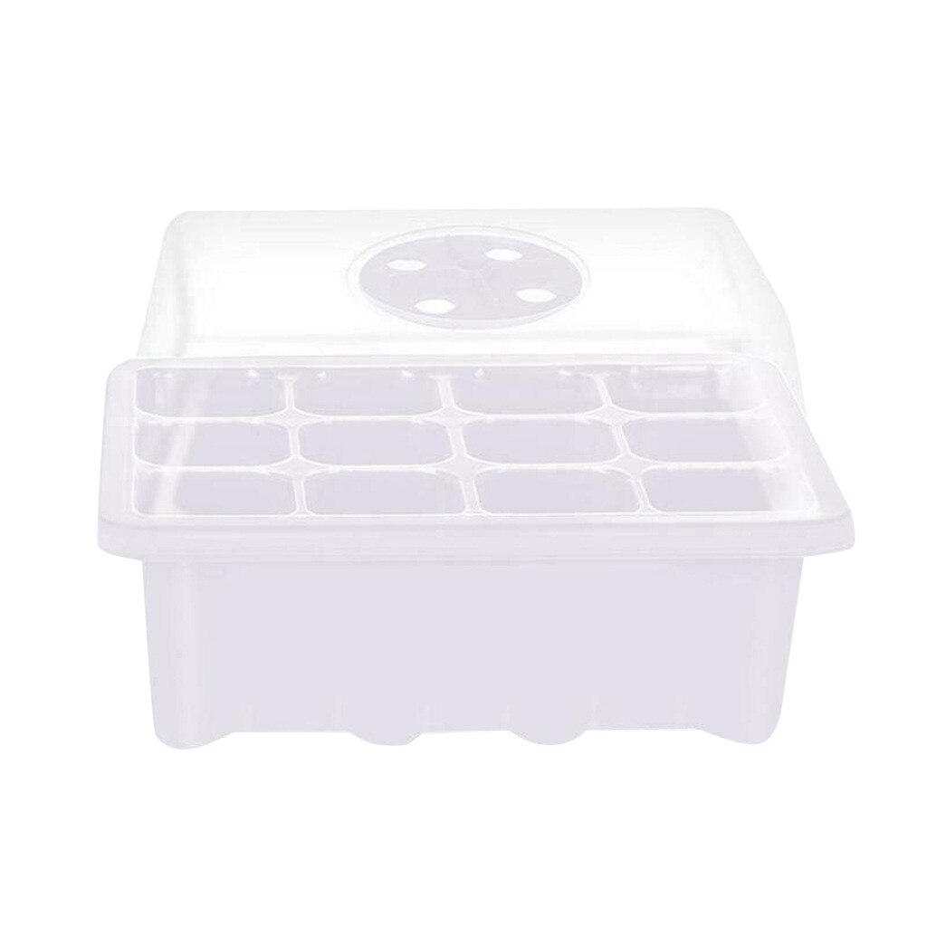 12 Hole Plastic Nursery Pots Planting Seed Tray Kit Plant Germination Box With Dome And Base Garden Grow Box Gardening Supplies