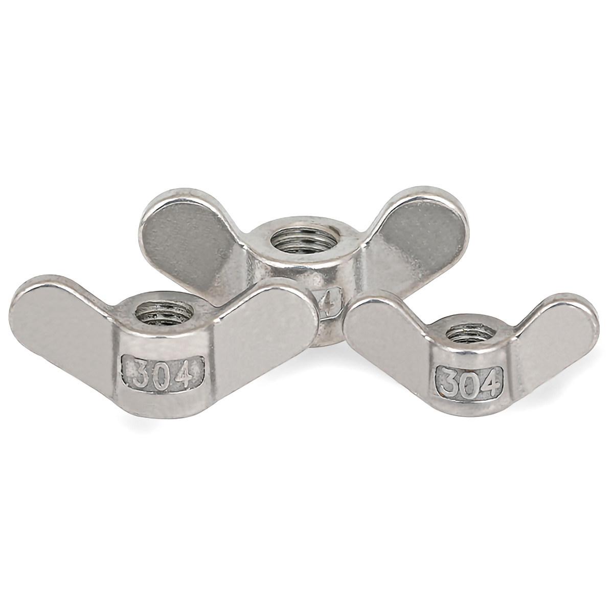 M4 M5 M6 M8 M10 304 Stainless Steel Large Ears Hand Tighten Nut Wingnut Butterfly Nut Ingot Two Claw Nuts Anti-corrosion