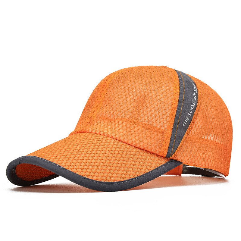 Unisex Mesh Brim Tennis Cap Outside Sunscreen Quick Dry Summer Baseball Hat Adjustable Cap Cooling Sports Caps: Yellow