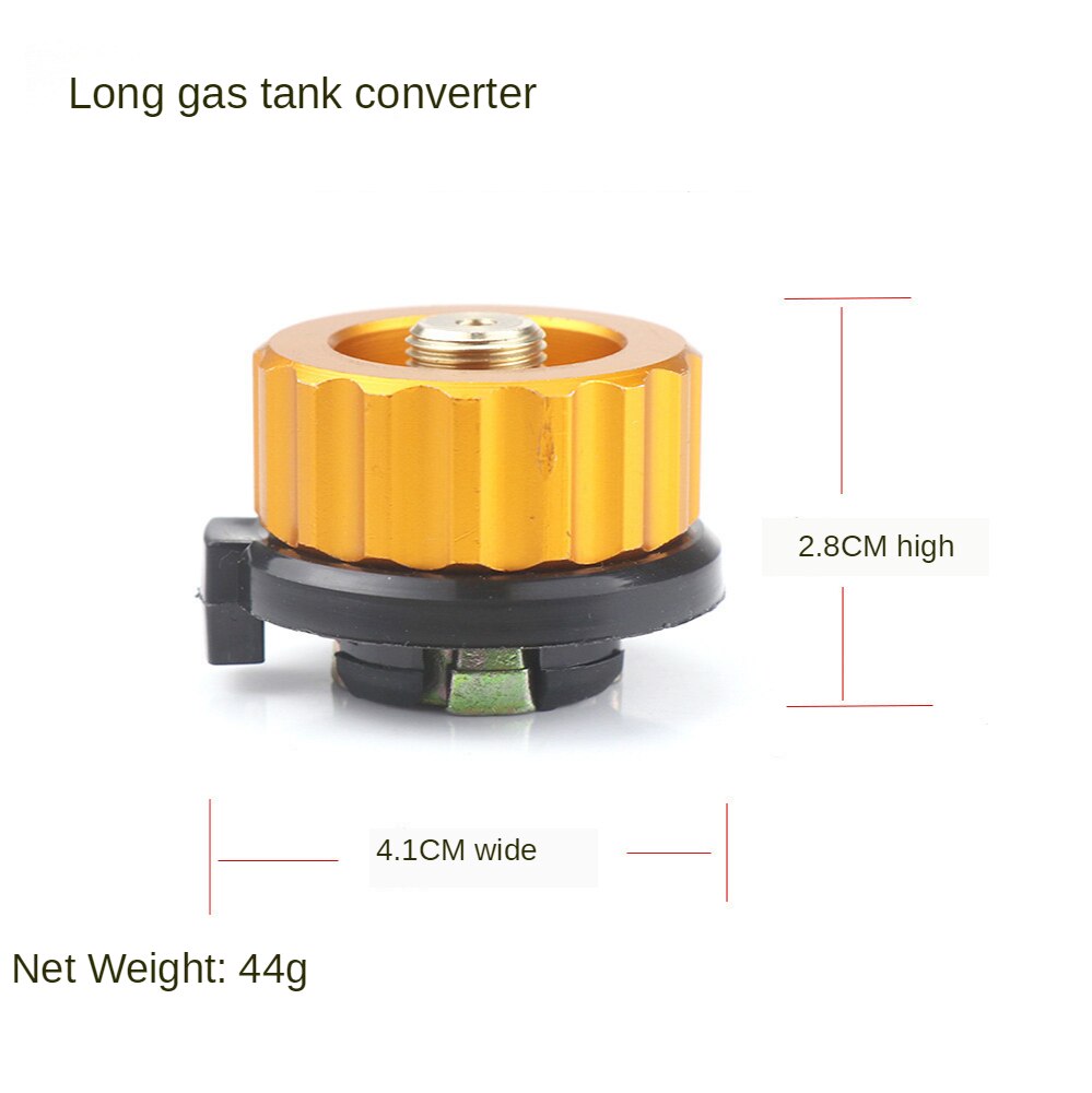 Gas Stove Conversion Head Cassette Stove Camping Stove Conversion Head Brass Core with Self-closing Function Long Gas Tank