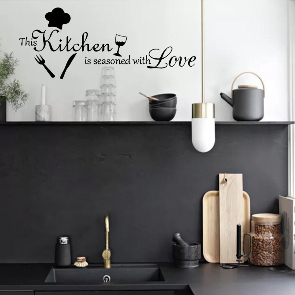 Kitchen Pattern Wall Stickers Kitchen Dining Living Room Home Decoration Mural Background Decor Removable Wallpaper