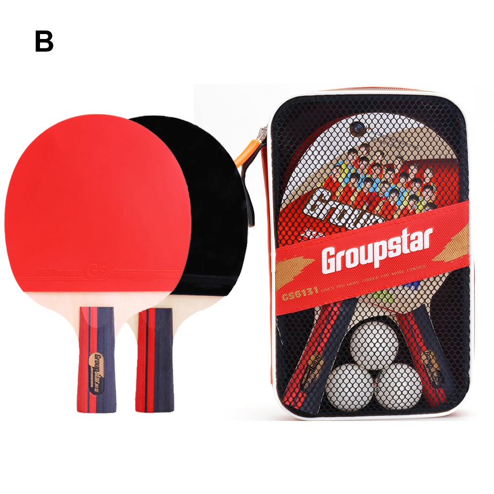 Portable Table Tennis Training Set Retractable Pingpong Net Indoor Outdoor Table Tennis Paddle Practice Trainer With Storage Bag: 1Pair Short Racket