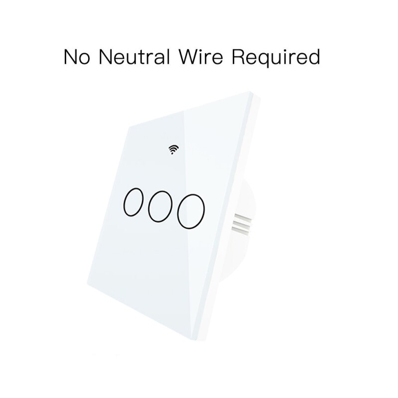 Single Fire Wall WiFi Switch AC170-240V No Neutral Wire Needed Smart Life/Tuya APP Smart Switch Work With Alexa Google Home