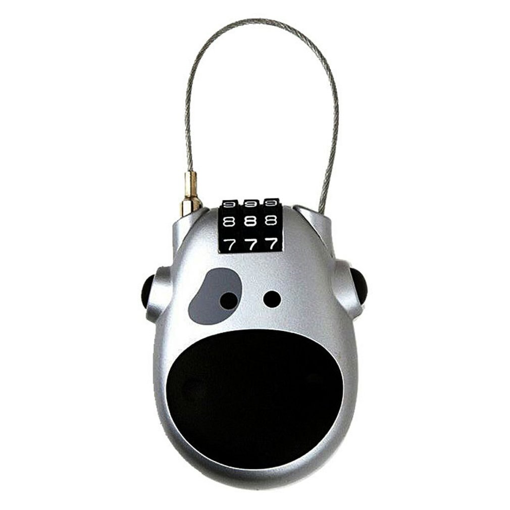 Telescopic Wire Rope Steel Cable Wire Code Lock Security Lock Suitcase Car Sled Motorcycle Digit Password Lock: sliver