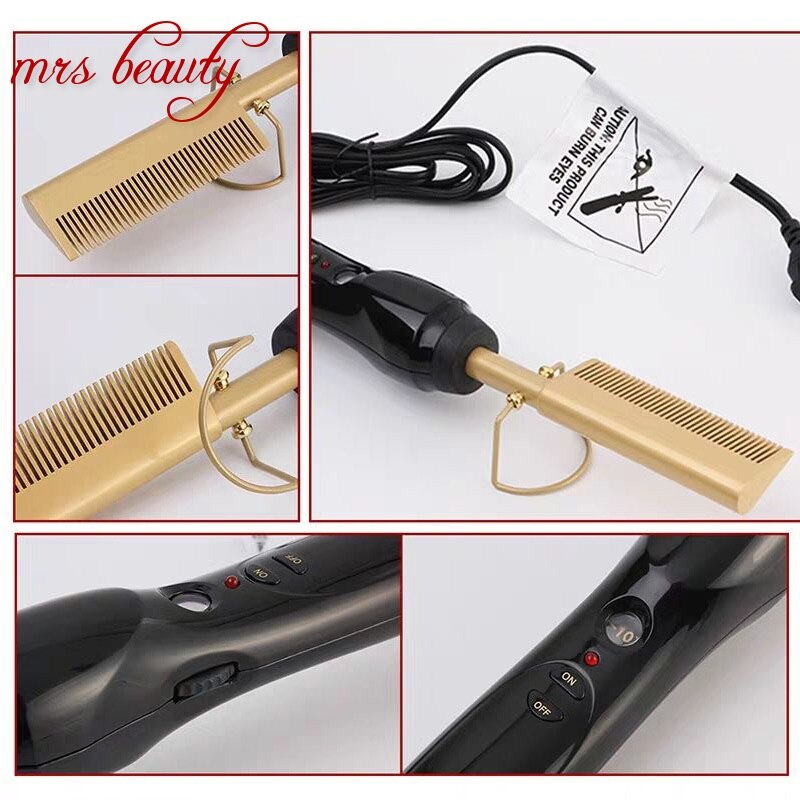 Stijltang Verwarming Kam Glad Ijzer Rechttrekken Borstel Corrugation Curling Iron Hair Curler Kam Multifunctionele Gebruik