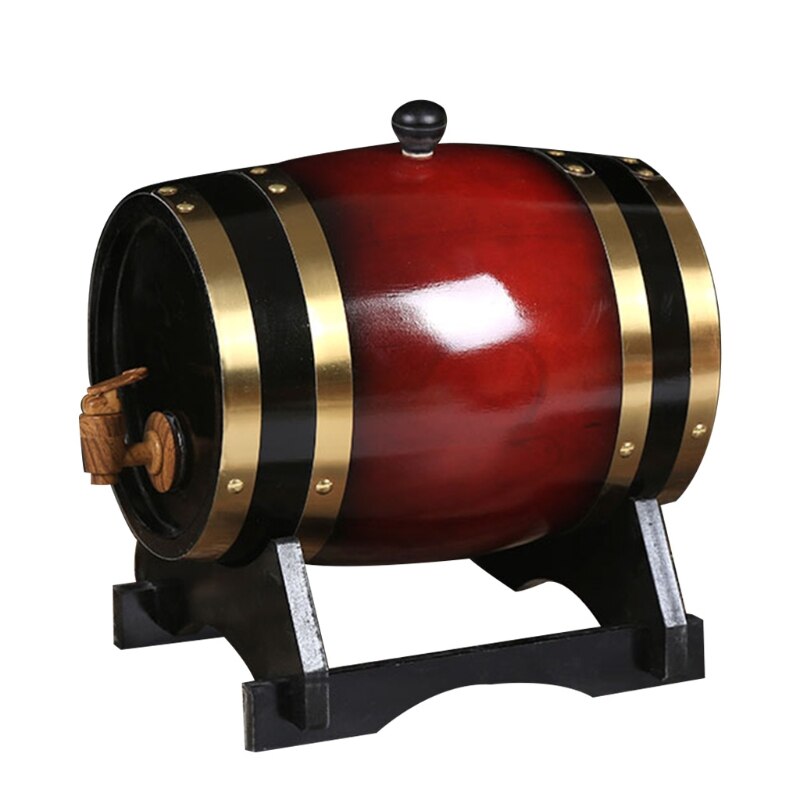 Wooden Wine Barrel Whisky Barrel Wooden Barrel Wedding Decoration Wheel Barrel for storing Red Wine and Whiskey: A-3