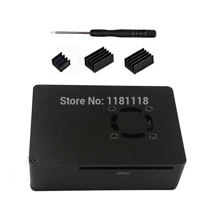 Raspberry pi 3/4 Model B aluminum black/silver case, with Fan Heatsink