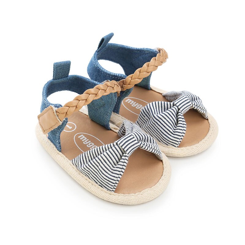 Praia SandalsBaby Sapatos Menina Sandálias Bebê Menina Do Verão de Algodão Lona Pontilhada Arco Sandálias Da Menina Do Bebê Sapatos de Bebê Recém-nascido Playtoday: 3 / 13-18 meses