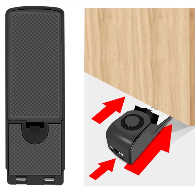 120dB Door Stop Alarm Portable Vibration Alert Burglar Security Door Stopper Blocking System for Home Travel Wireless Safety Too